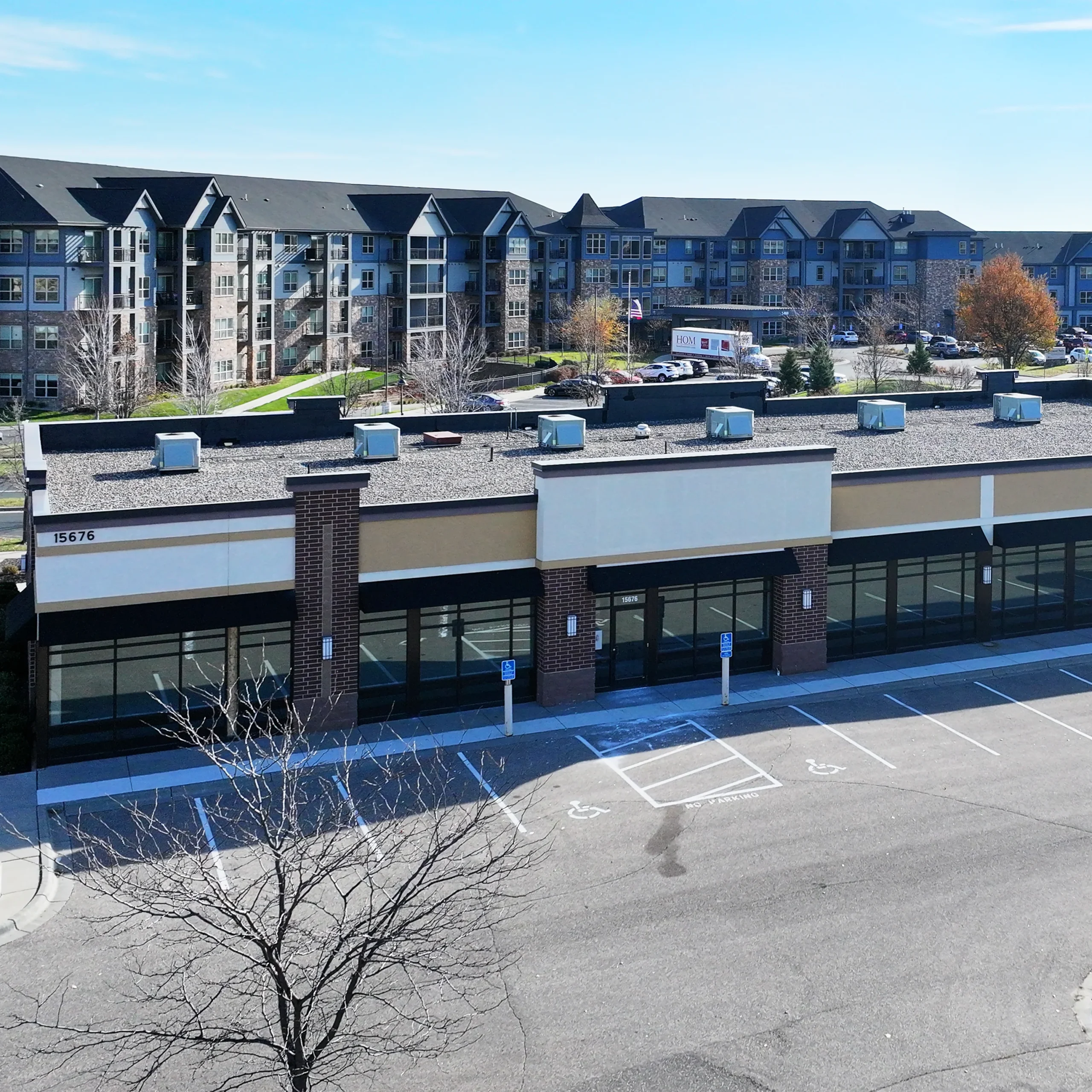 A commercial retail building.