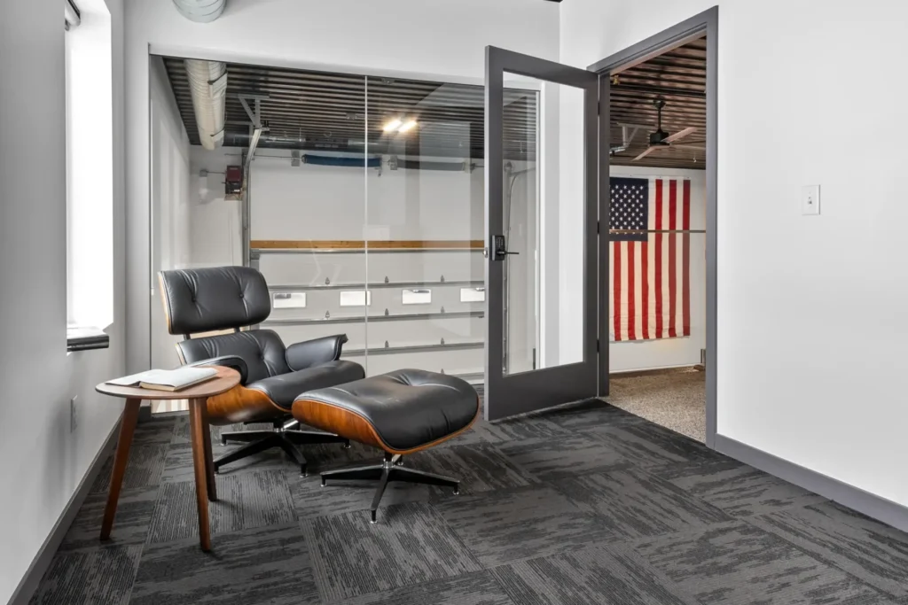 A chair in an upstairs office.