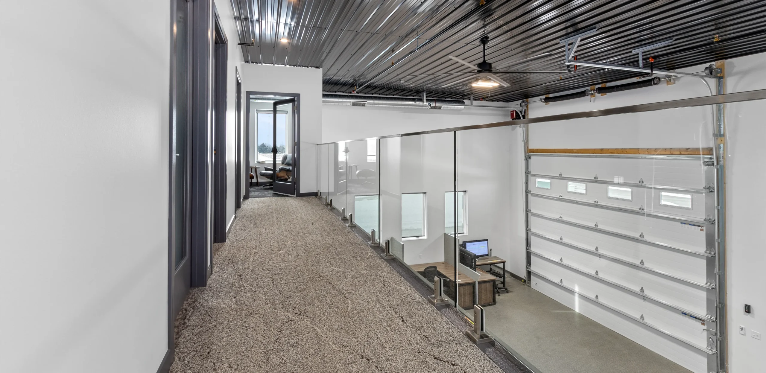 A mezzanine with offices.