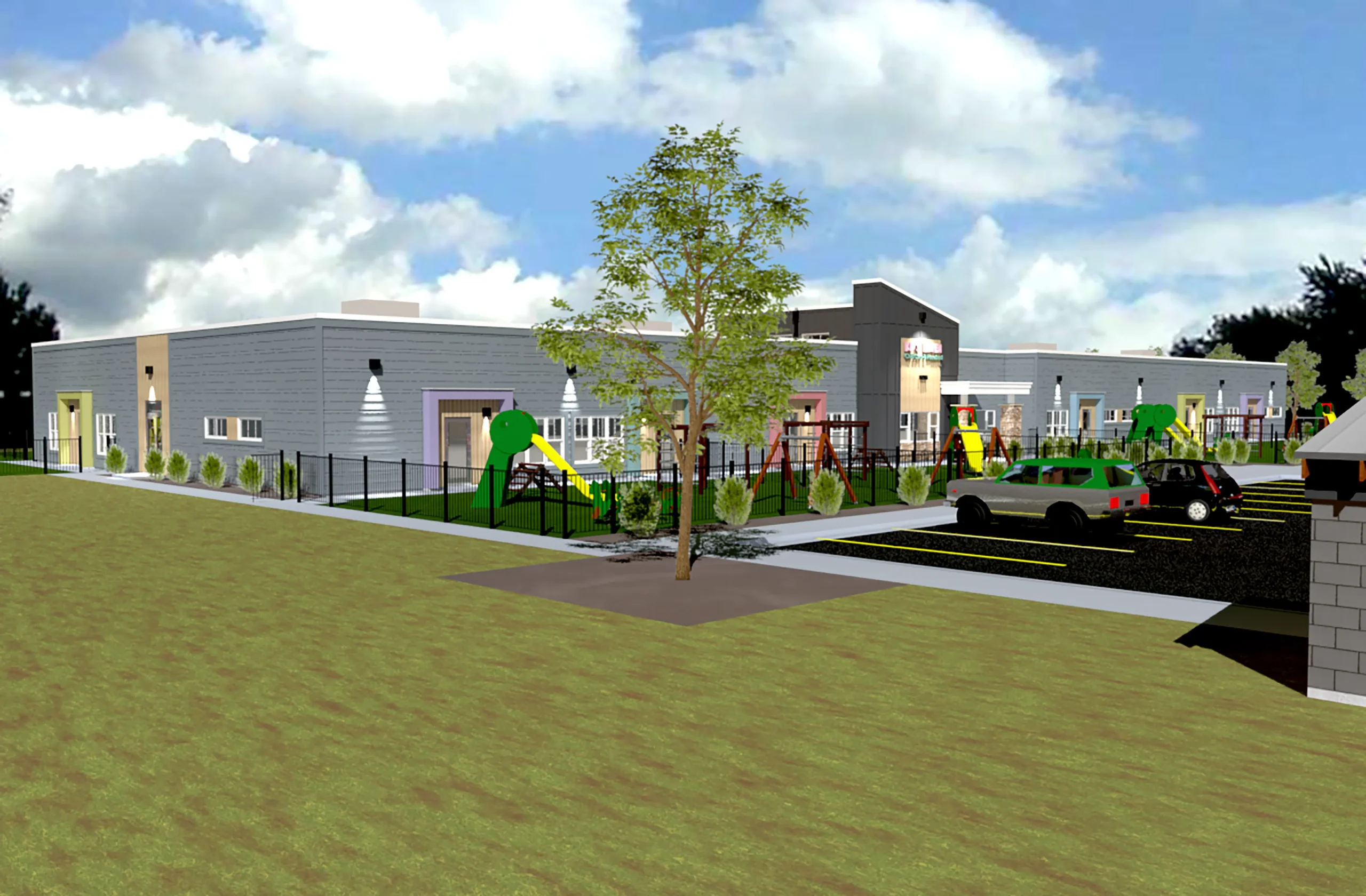 A rendering of a childcare facility.