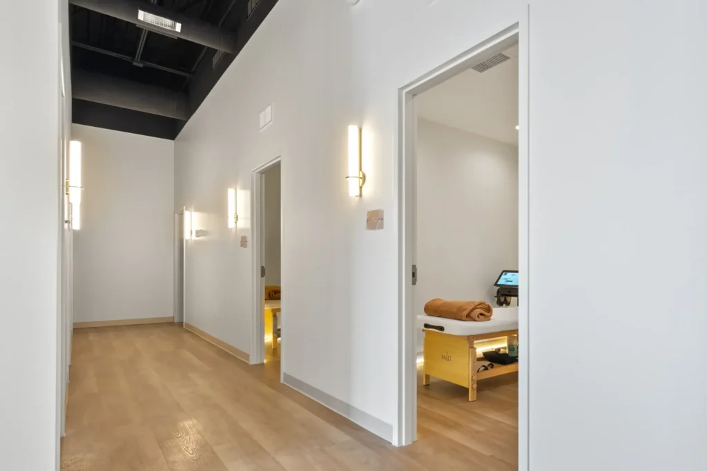 Patient rooms at a wellness clinic.